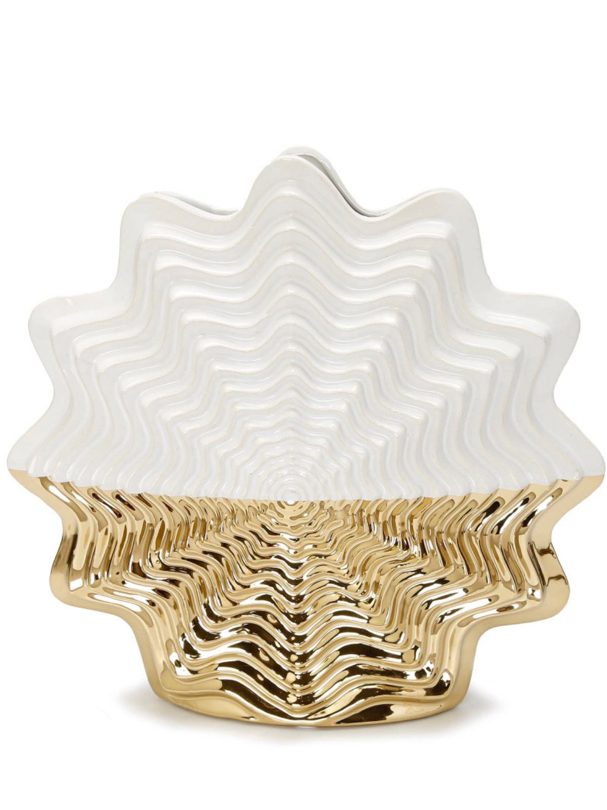 11H Luxurious White and Gold Star Designed Porcelain Vase - KYA Home Decor