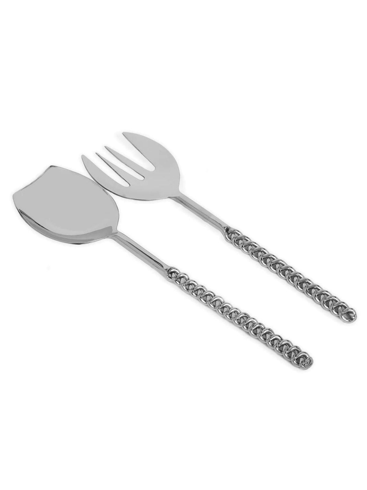 Set of 2 Salad Servers with Silver Twisted Handles Sold by KYA Home Decor