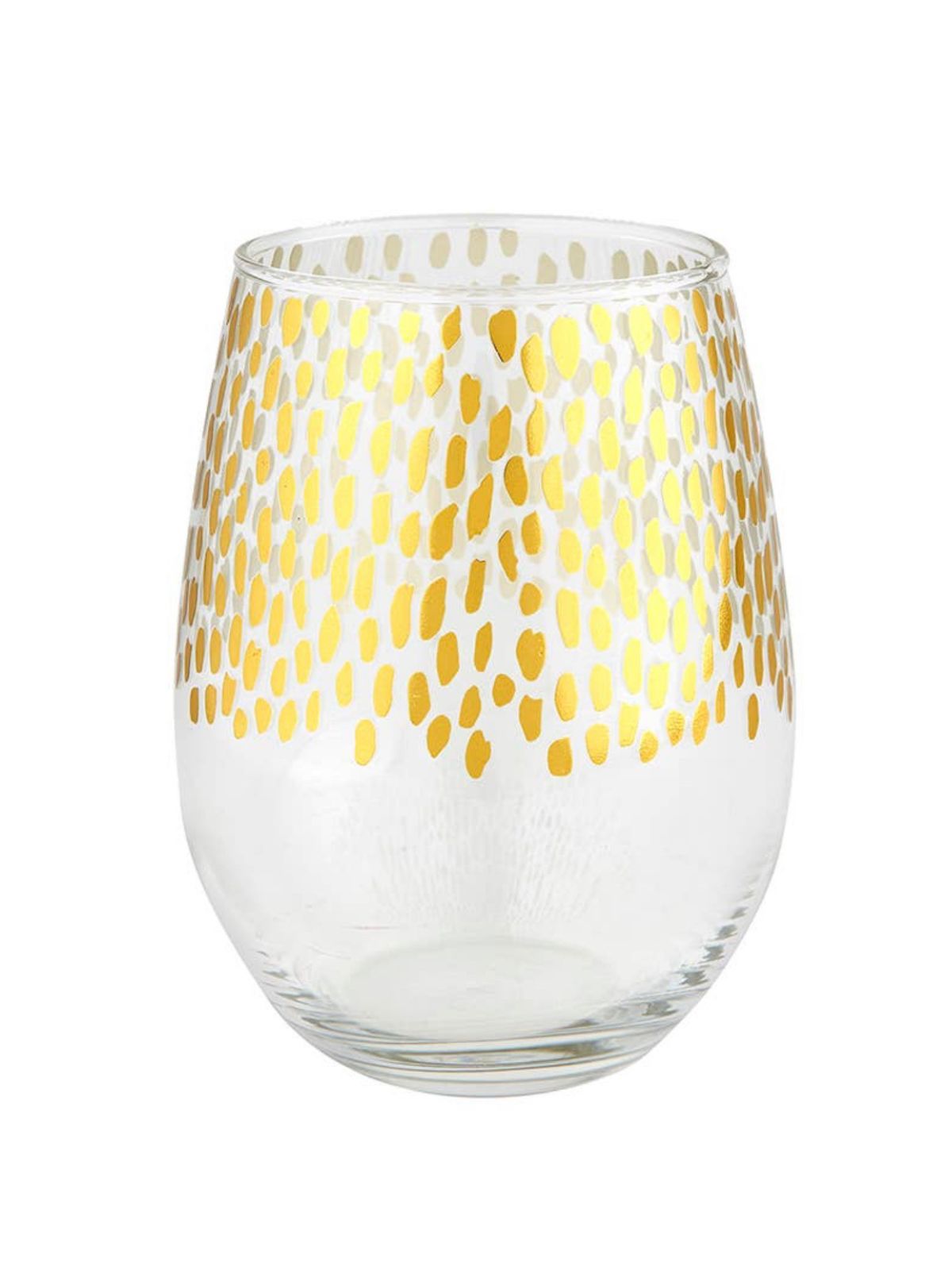 Clear & Gold Stemless Glass (Set Of 2)