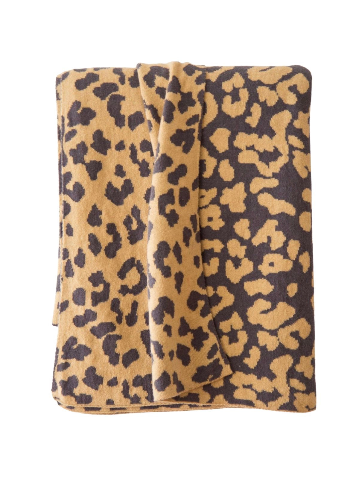 Leopard Print 100% Cotton Knit Decorative Throw Blanket in Beige Color sold by KYA Home Decor, 50W x 60L.
