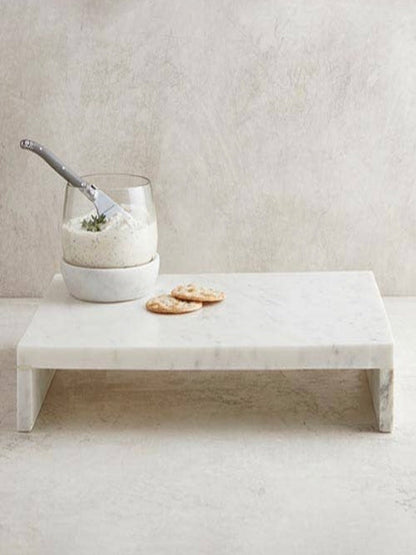 This gorgeous white marble waterfall cheese stand is the perfect way to display your favorite treats and savory selections, or simply add a touch of elegance to any room decor!