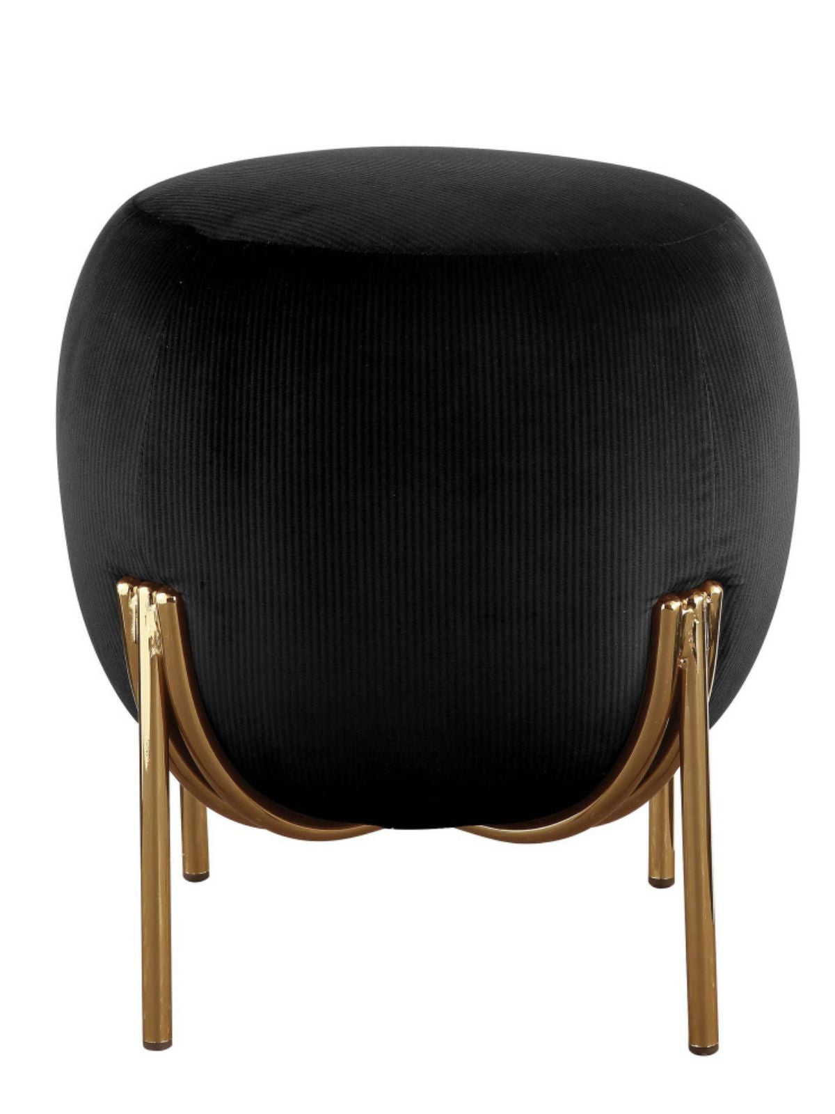 The Sprassi ottoman is ideal to be a footstool or a platform to stack your favorite readings, this round piece is featuring fully padded seat in velvet fabric with metal straight leg.