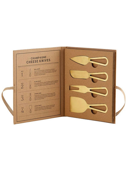 Don't struggle creating your next cheese catering gathering with these Champagne stainless steel Gold Cheese Knives. These Beautiful gold knives are available at KYA Home Decor