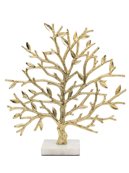 This golden branch marble stand can add some spellbound magic into your modern and minimalistic beauty rooms. The elegant and rich golden exterior is comprised of aluminum and marble