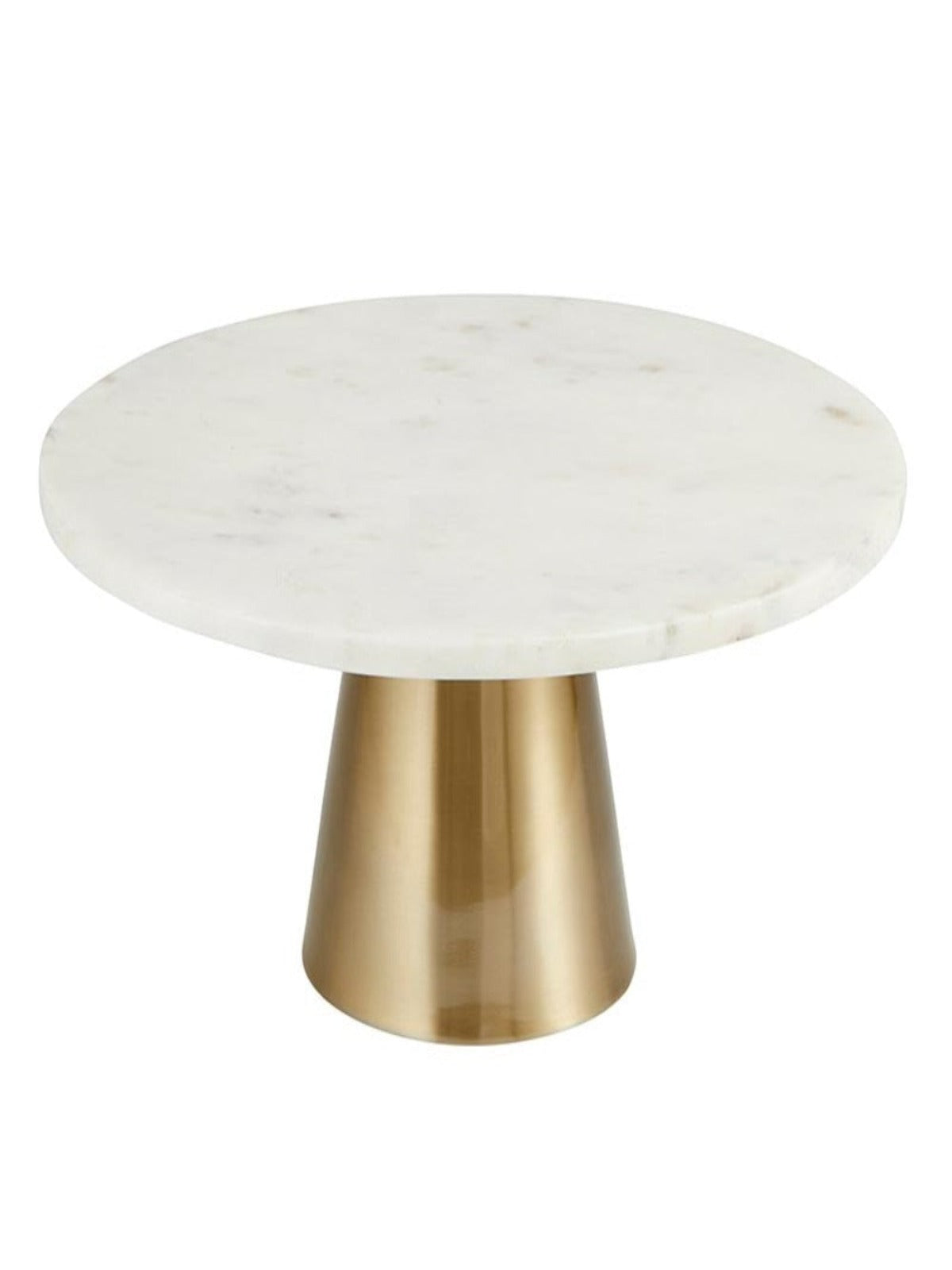 Marble Cake Stand with Brass Base