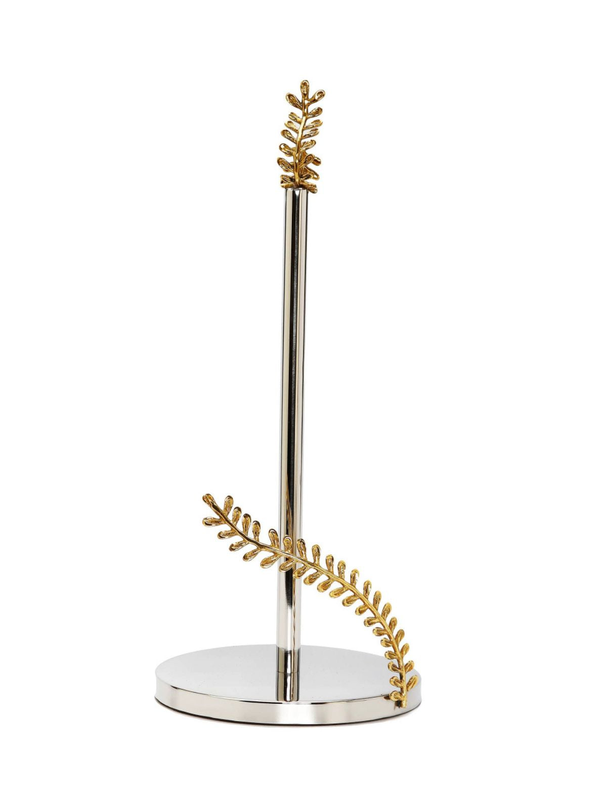 15H Silver Paper Towel Holder With Luxury Gold Brass Leaf Design sold by KYA Home Decor.