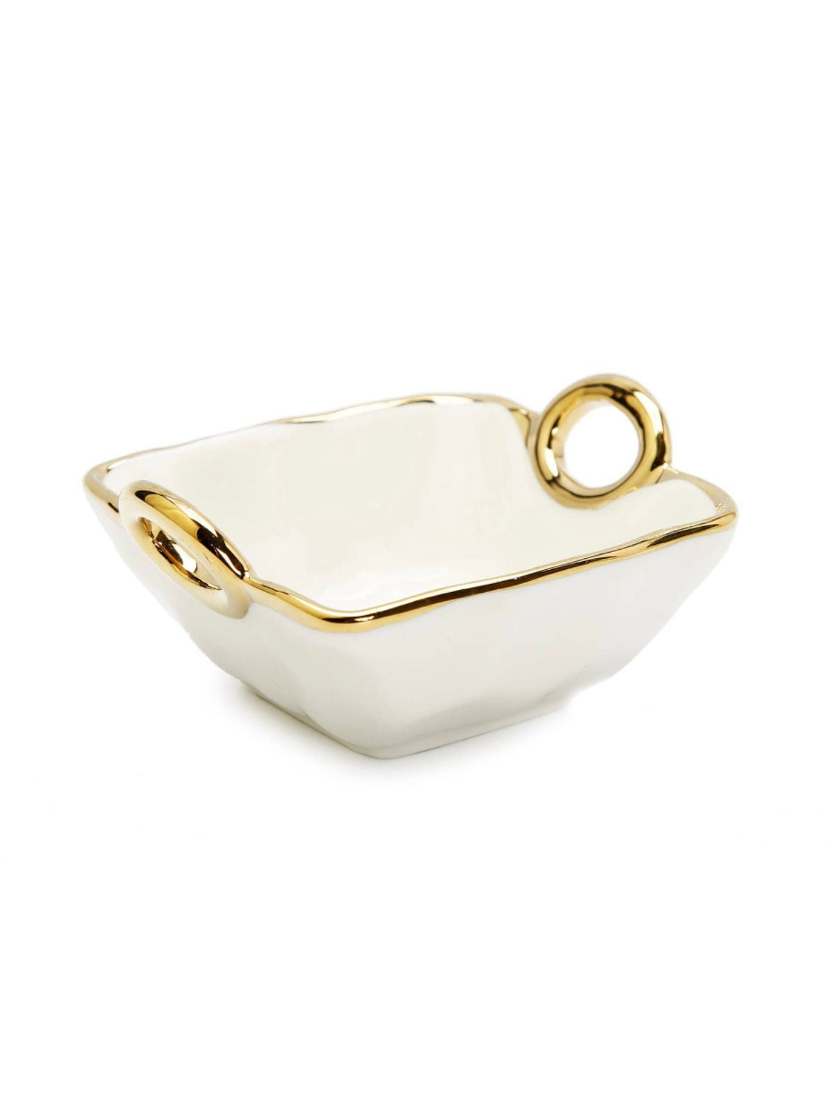 15L White Porcelain Dish with 3 Bowls and Gold Handles. Sold by KYA Home Decor.   