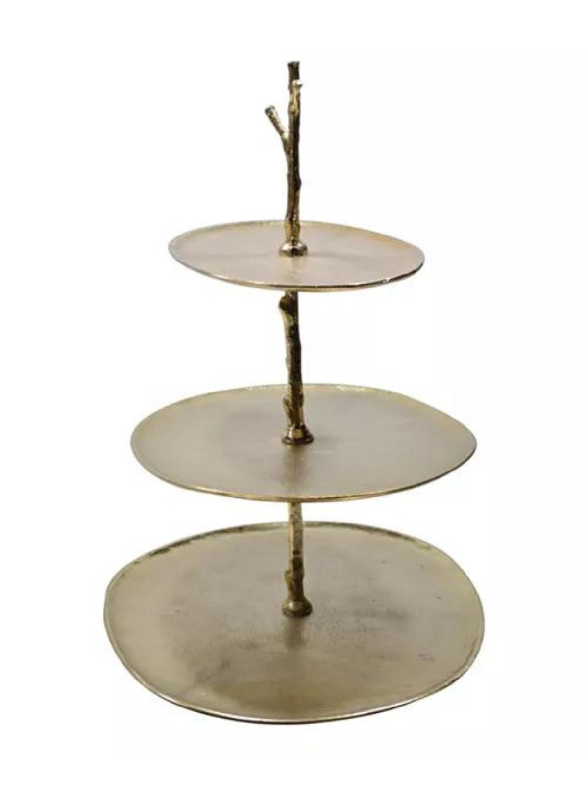 This 3 Tiered gold leaf dish is artfully crafted from quality stainless steel, Sold by KYA Home Decor. 