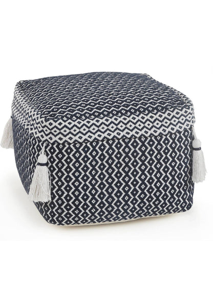 This classic coloring and geometric design is sure to thrill! Bring the versatility of our pouf collection home with you today.