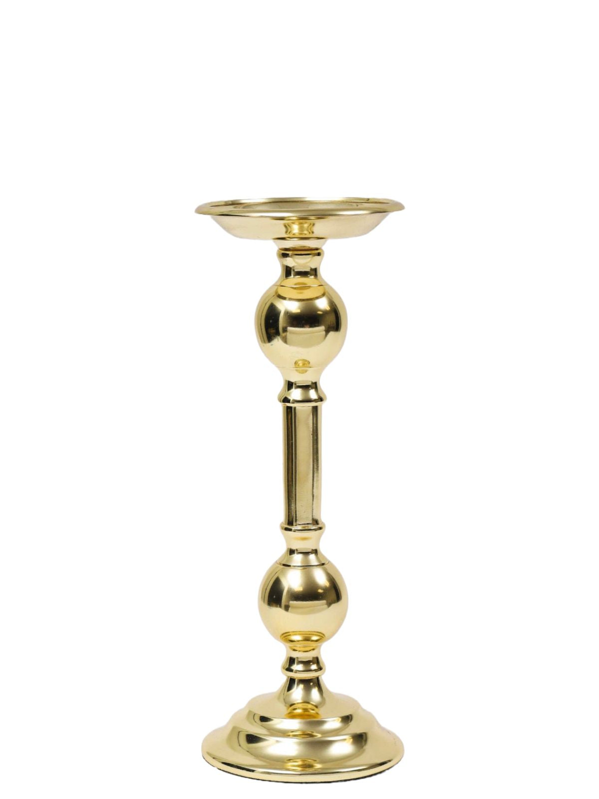 14H Gold Brass Candleholder with Bead Detailed Between the Stem. Sold by KYA Home Decor. 