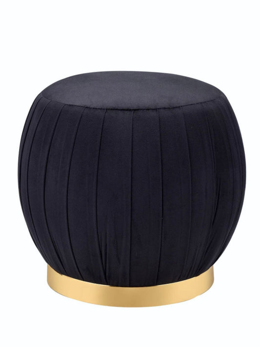 This Zinnia ottoman features a metal base in a gold finish and fully padded seat in velvet fabric showcasing a modern appearance that will sure to grab glances.  