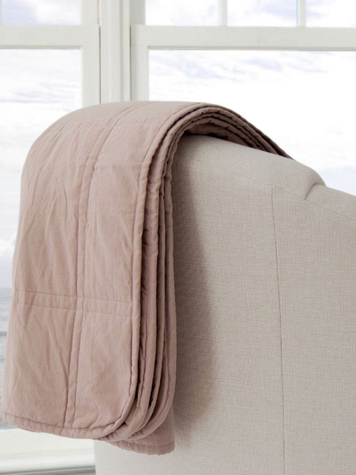 100% Matelasse Cotton Beach House Decorative Throw Blanket in Luxurious Oyster Color, 50W x 60L.